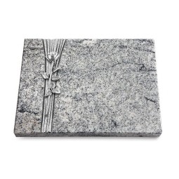 Grabtafel Viskont White Strikt Rose 12 (Alu)