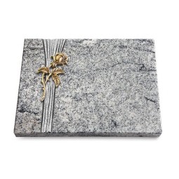 Grabtafel Viskont White Strikt Rose 2 (Bronze)