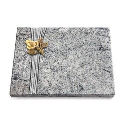Grabtafel Viskont White Strikt Rose 3 (Bronze)