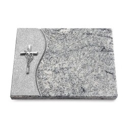 Grabtafel Viskont White Wave Kreuz/Ähren (Alu)