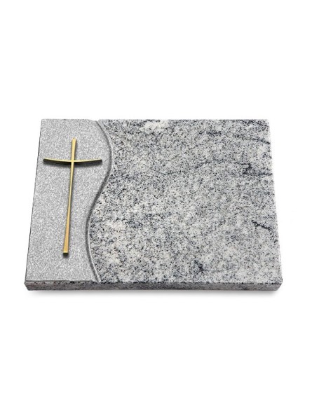 Grabtafel Viskont White Wave Kreuz 2 (Bronze)