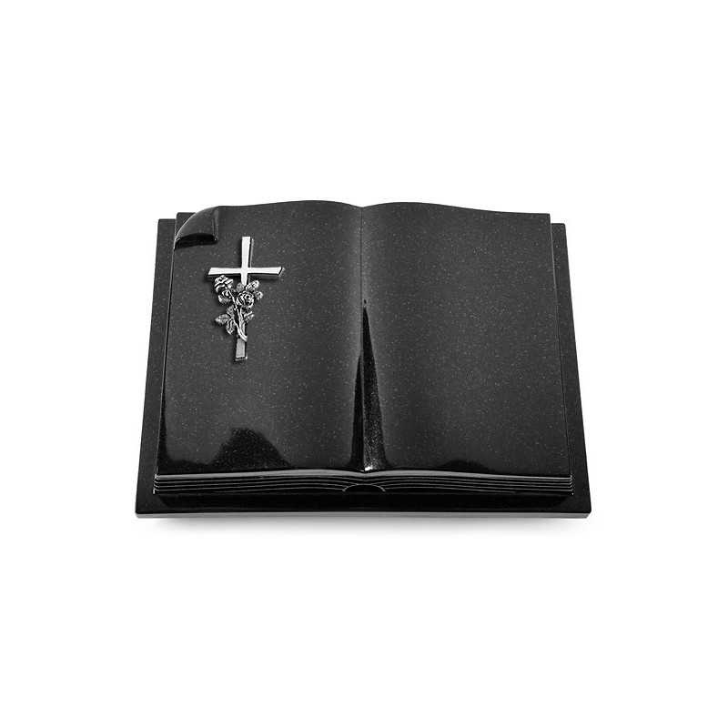 Grabbuch Livre Auris/Indisch-Black Kreuz/Rose (Alu)