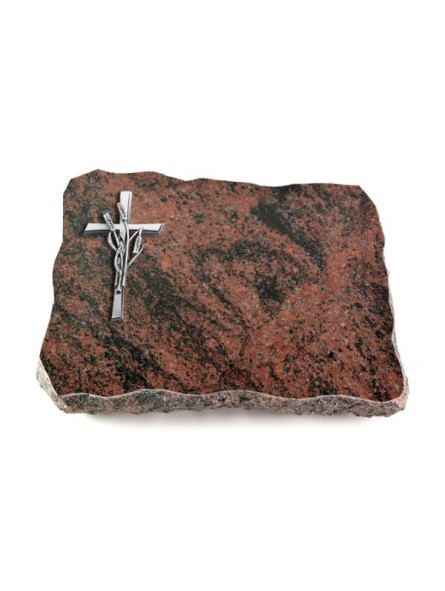 Grabplatte Aruba Pure Kreuz/Ähren (Alu)