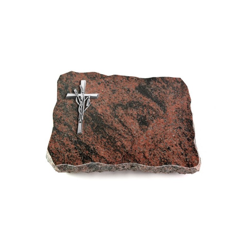 Grabplatte Aruba Pure Kreuz/Ähren (Alu)
