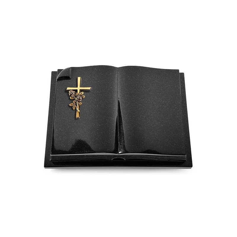 Grabbuch Livre Auris/Indisch-Black Kreuz/Rosen (Bronze)