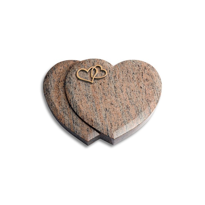 Grabkissen Amoureux/Raw Silk Herzen (Bronze) 50x40