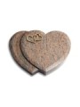 Grabkissen Amoureux/Raw Silk Herzen (Bronze) 50x40