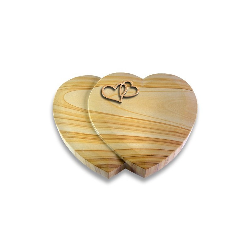 Grabkissen Amoureux/Woodland Herzen (Bronze) 50x40