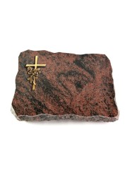 Grabplatte Aruba Pure Kreuz/Rose (Bronze)