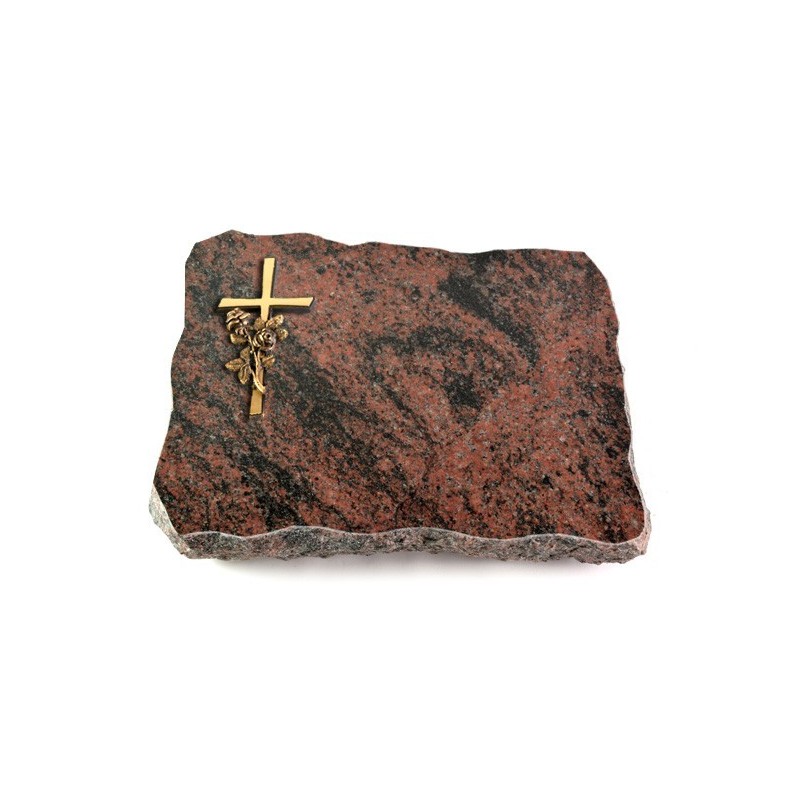 Grabplatte Aruba Pure Kreuz/Rose (Bronze)