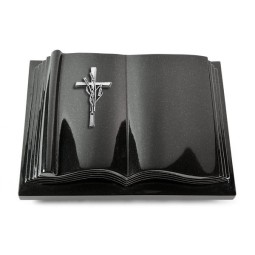 Grabbuch Antique/Indisch Black Kreuz/Ähren (Alu) 50x40