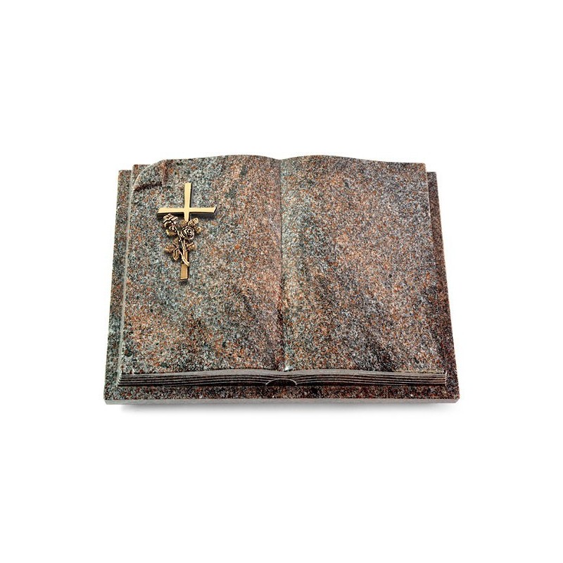 Grabbuch Livre Auris/Paradiso Kreuz/Rosen (Bronze) 50x40