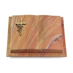 Grabbuch Livre Podest/Rainbow Kreuz/Rose (Bronze)