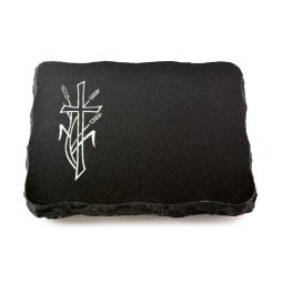 Grabplatte Indisch Black Pure Kreuz 4