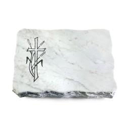 Grabplatte Omega Marmor/Pure Kreuz 4