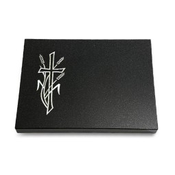 Grabtafel Indisch Black Pure Kreuz 4