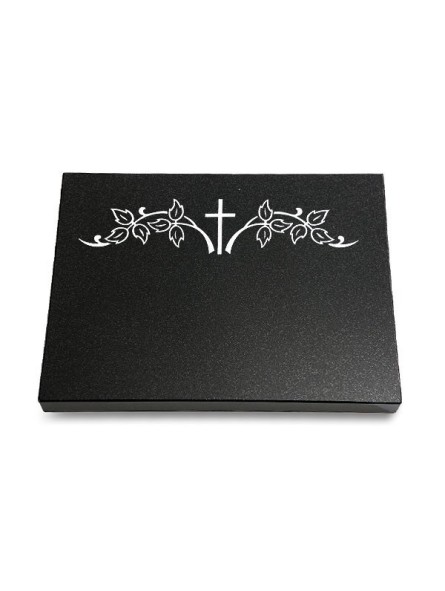 Grabtafel Indisch Black Pure Kreuz 5