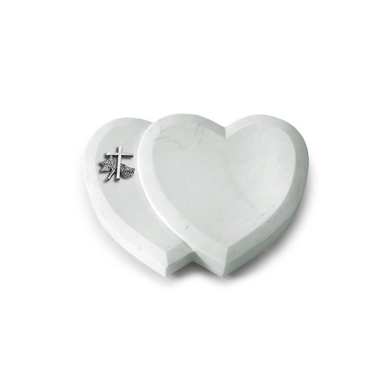 Grabkissen Amoureux/Omega Marmor Kreuz 1 (Alu)