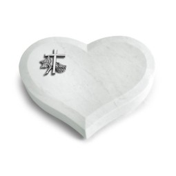 Grabkissen Coeur/Omega Marmor Kreuz 1 (Alu)