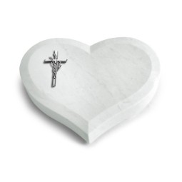 Grabkissen Coeur/Omega Marmor Kreuz/Ähren (Alu)