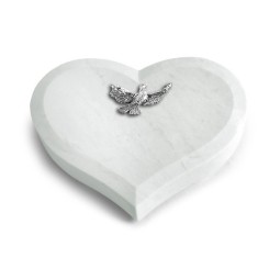 Grabkissen Coeur/Omega Marmor Taube (Alu)