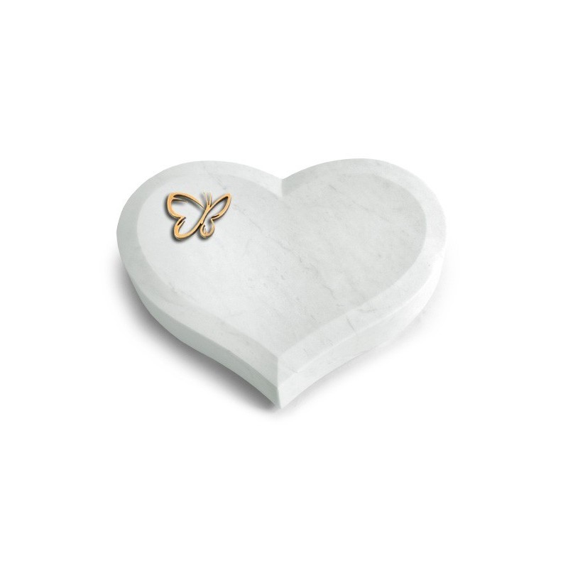 Grabkissen Coeur/Omega Marmor Papillon (Bronze)