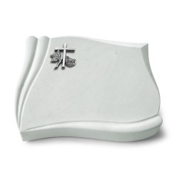 Grabkissen Memory/Omega Marmor Kreuz 1 (Alu)