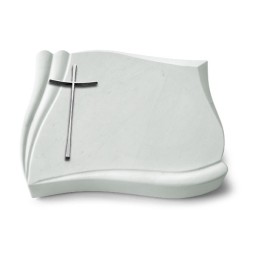 Grabkissen Memory/Omega Marmor Kreuz 2 (Alu)