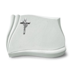 Grabkissen Memory/Omega Marmor Kreuz/Ähren (Alu)