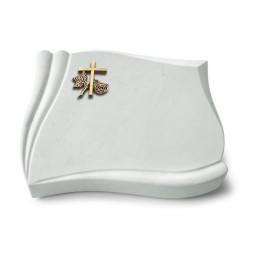 Grabkissen Memory/Omega Marmor Kreuz 1 (Bronze)