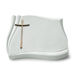 Grabkissen Memory/Omega Marmor Kreuz 2 (Bronze)