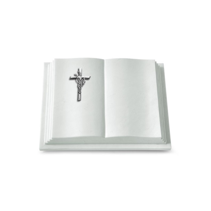 Grabbuch Livre Pagina/Omega Marmor Kreuz/Ähren (Alu)