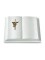 Grabbuch Livre Pagina/Omega Marmor Kreuz/Rosen (Bronze)