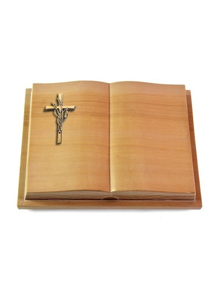 Grabbuch Livre Podest Folia/Woodland Kreuz/Ähren (Bronze)