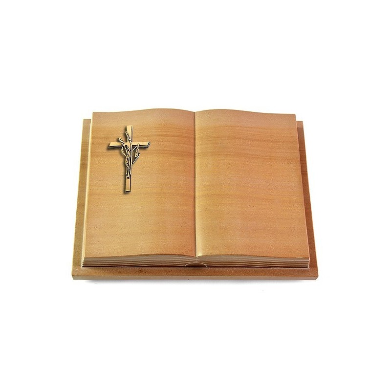Grabbuch Livre Podest Folia/Woodland Kreuz/Ähren (Bronze)