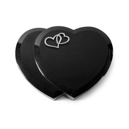 Grabkissen Amoureux/Indisch Black Herzen (Alu) 50x40