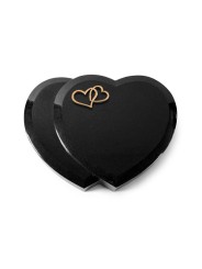 Grabkissen Amoureux/Indisch Black Herzen (Bronze) 50x40