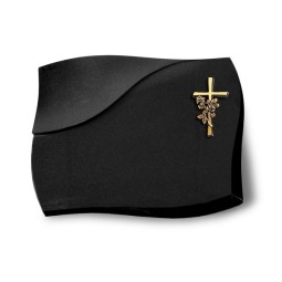 Grabkissen Firenze/Indisch Black Kreuz/Rose (Bronze) 50x40