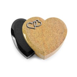 Grabkissen Amoureux/Kashmir-Black Herzen (Alu)