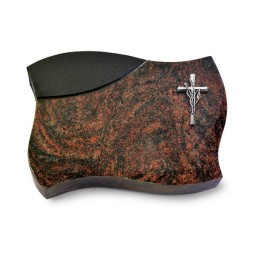 Grabkissen Firenze/Aruba-Black Kreuz/Ähren (Alu)