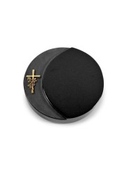 Grabkissen Lua/Indisch Black Kreuz/Rose (Bronze)