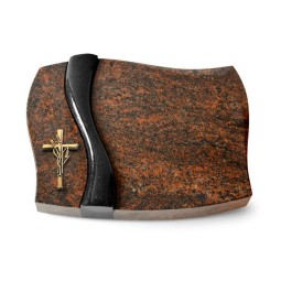 Grabkissen Samba/Aruba-Black Kreuz/Ähren (Bronze)