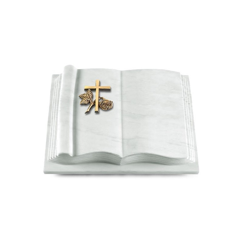 Grabbuch Antique/Omega Marmor Kreuz 1 (Bronze)