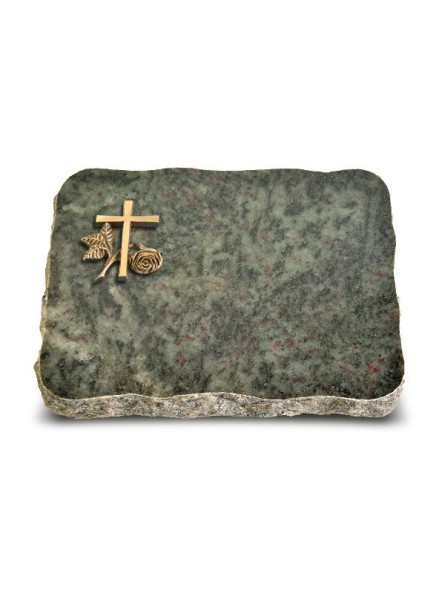 Grabplatte Tropical Green Pure Kreuz 1 (Bronze)
