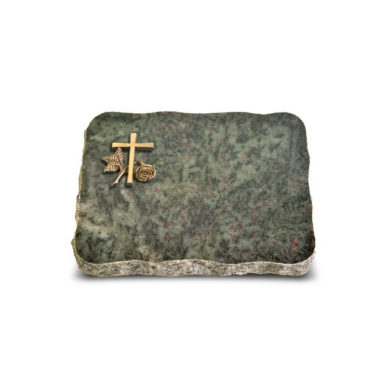 Grabplatte Tropical Green Pure Kreuz 1 (Bronze)