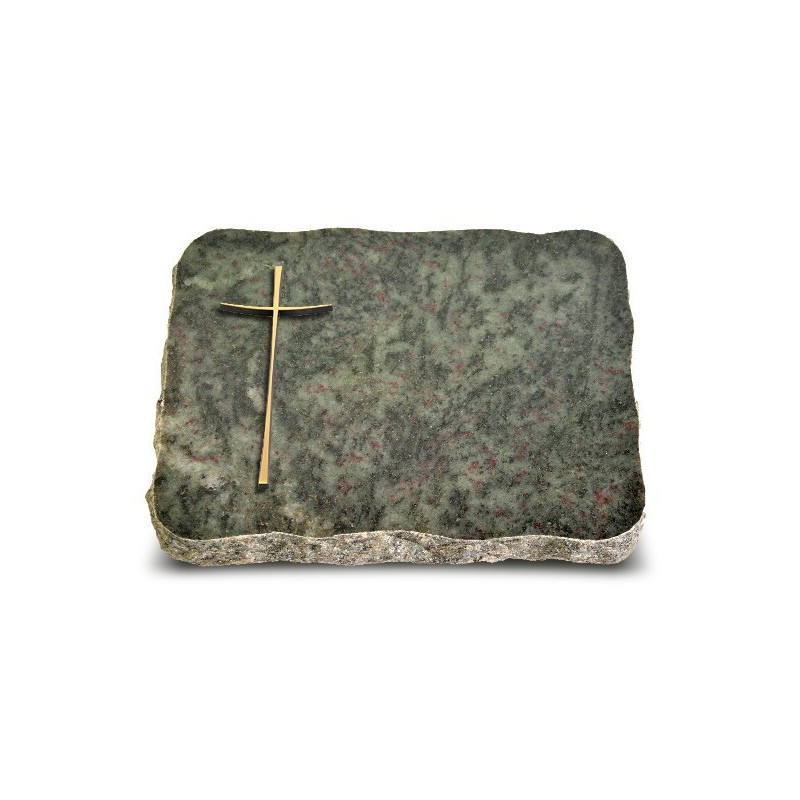 Grabplatte Tropical Green Pure Kreuz 2 (Bronze)