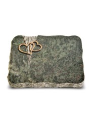 Grabplatte Tropical Green Delta Herzen (Bronze)