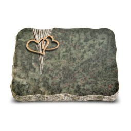 Grabplatte Tropical Green Delta Herzen (Bronze)