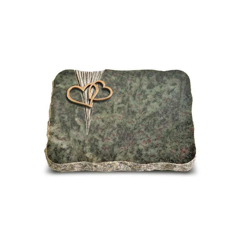 Grabplatte Tropical Green Delta Herzen (Bronze)