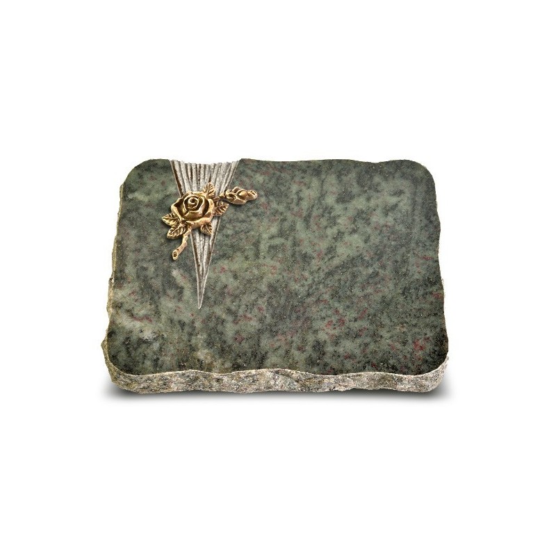 Grabplatte Tropical Green Delta Rose 1 (Bronze)